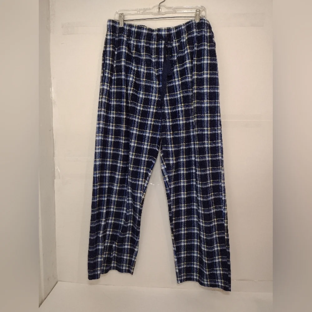 Izod Men's Blue Plaid Flannel Lounge Pants Size (L)